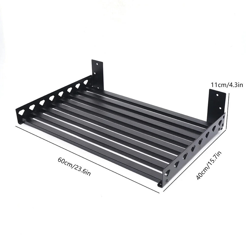 Microwave Oven Wall Mount Shelf Storage Rack with 4 Hooks B9538