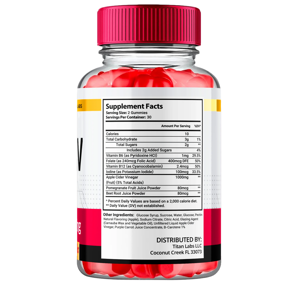 Apple Cider Vinegar Supplement Gummies with Folic Acid 60 Gummies X45121
