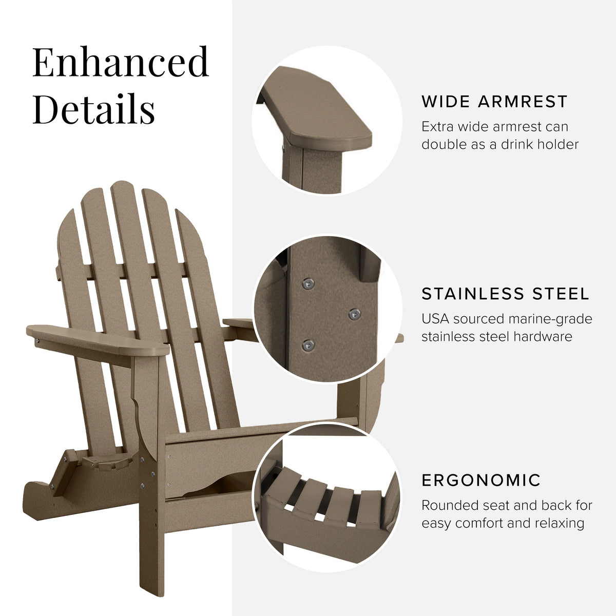 Oversized All-Weather Adirondack Chair E4212