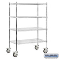 Wire 4 Shelf Shelving Unit Mobile Chrome X857403
