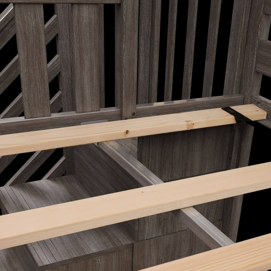 Twin-size Low Loft with Stairs - White G813979
