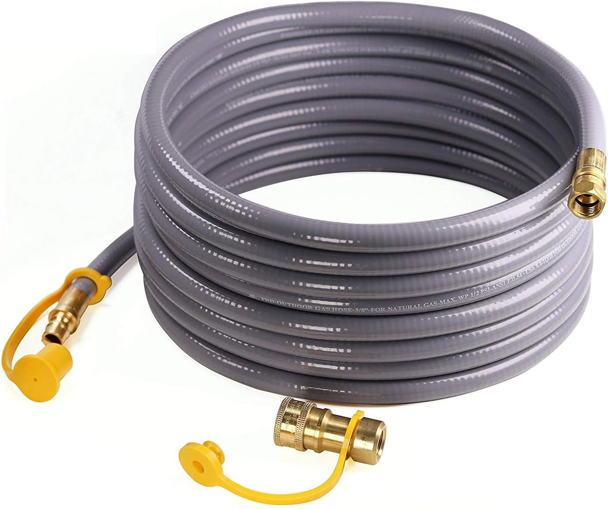 24 Feet 3/8-inch ID Natural Gas Grill Hose with Quick Connect Propane Gas Hose Assembly, CSA Certified Pack of 2 S340339