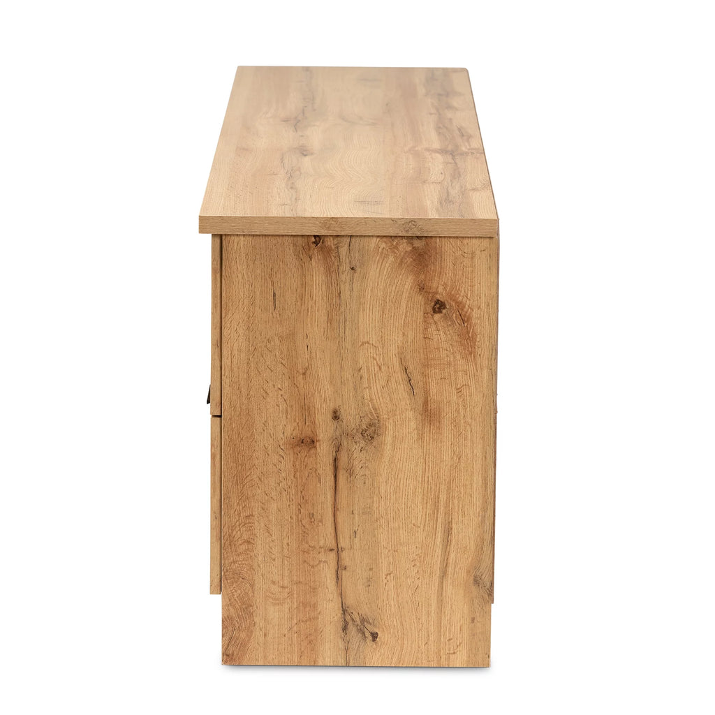 Oak Brown Finished Wood 2-Drawer TV Stand R207288