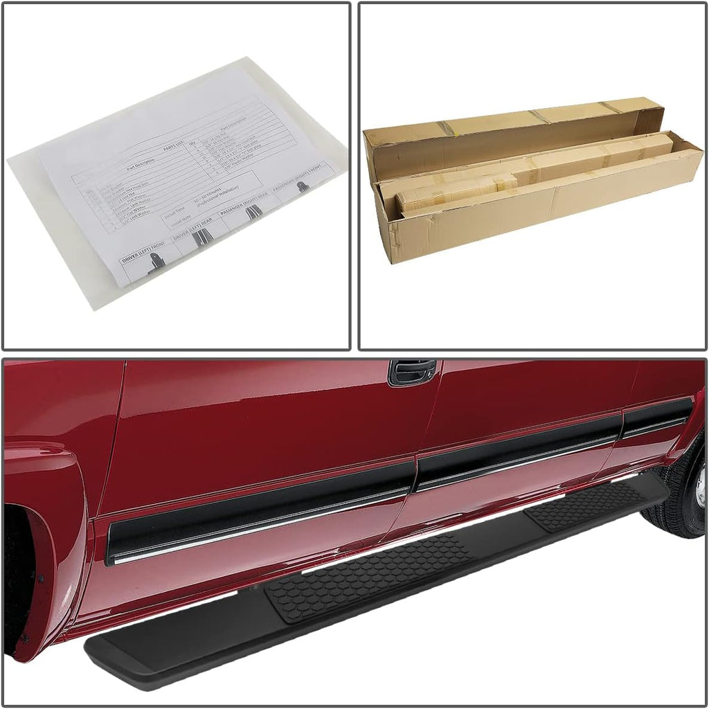 5.5 Inches Side Step Nerf Bar Running Boards Aluminum Black Powdercoated O1939