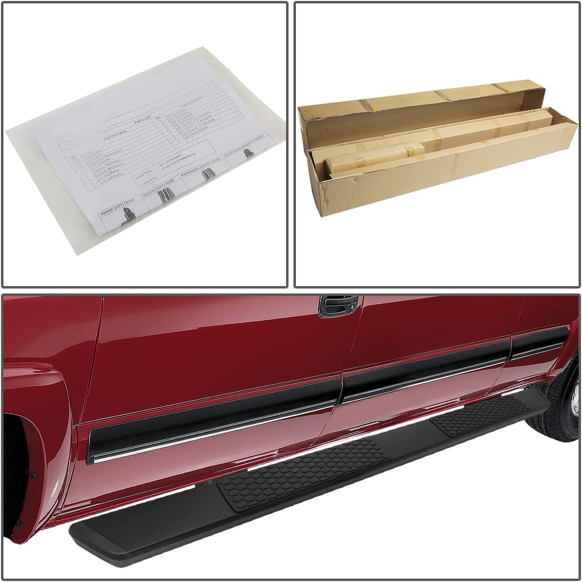 5.5 Inches Side Step Nerf Bar Running Boards Aluminum Black Powdercoated O1939
