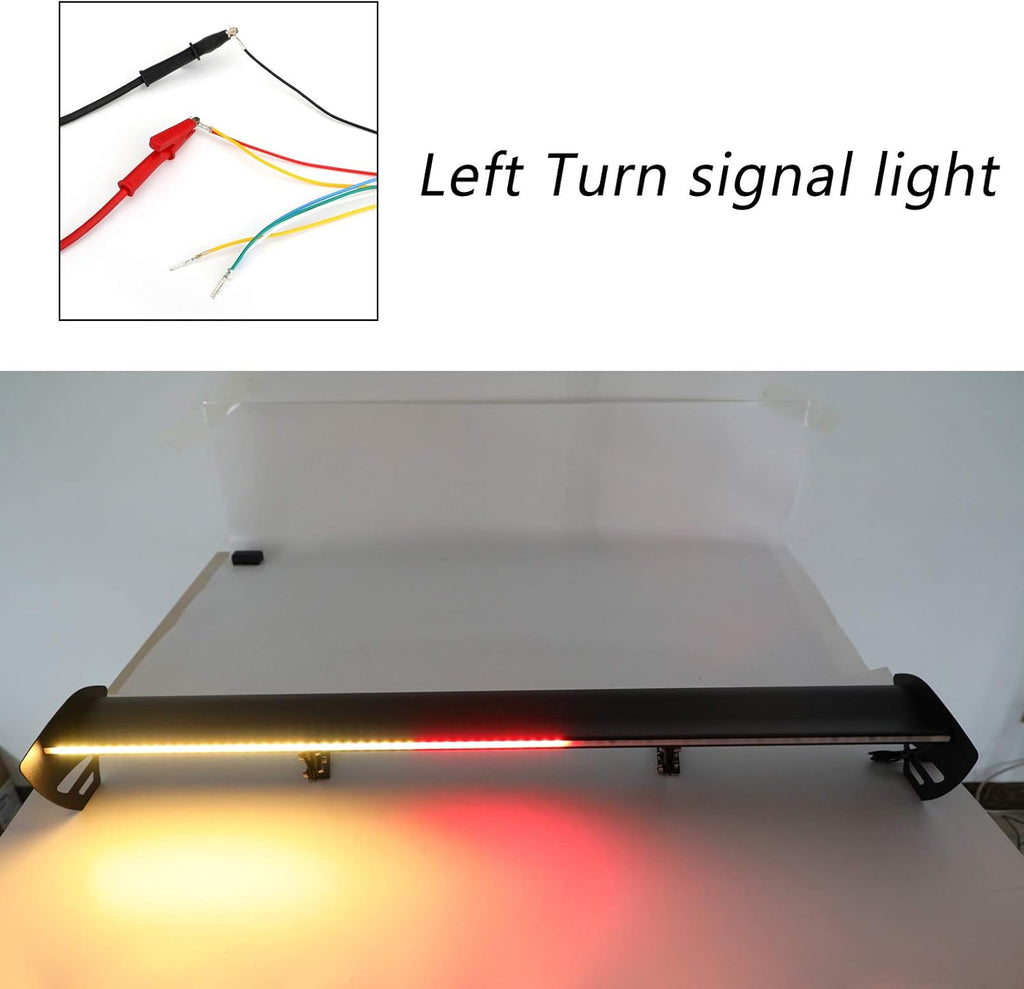 Adjustable Aluminum Rear Trunk Wing Spoiler With LED A7346
