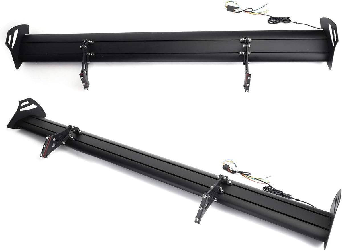 Adjustable Aluminum Rear Trunk Wing Spoiler With LED A7346