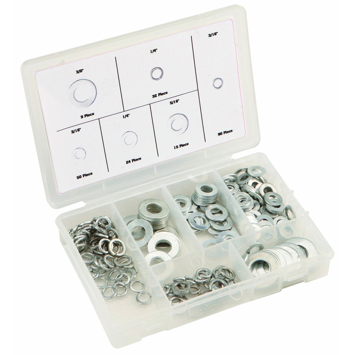 250 Piece Flat and Lock Washers S472