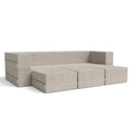 California King Convertible Sleeper Sofa and Ottomans Dove Grey Foam Polyester W254