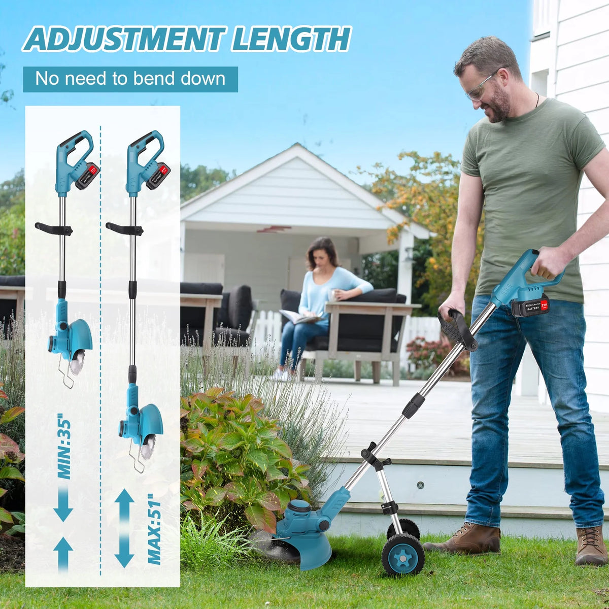 Cordless Electric String Trimmer & Edger 3 in 1 X289