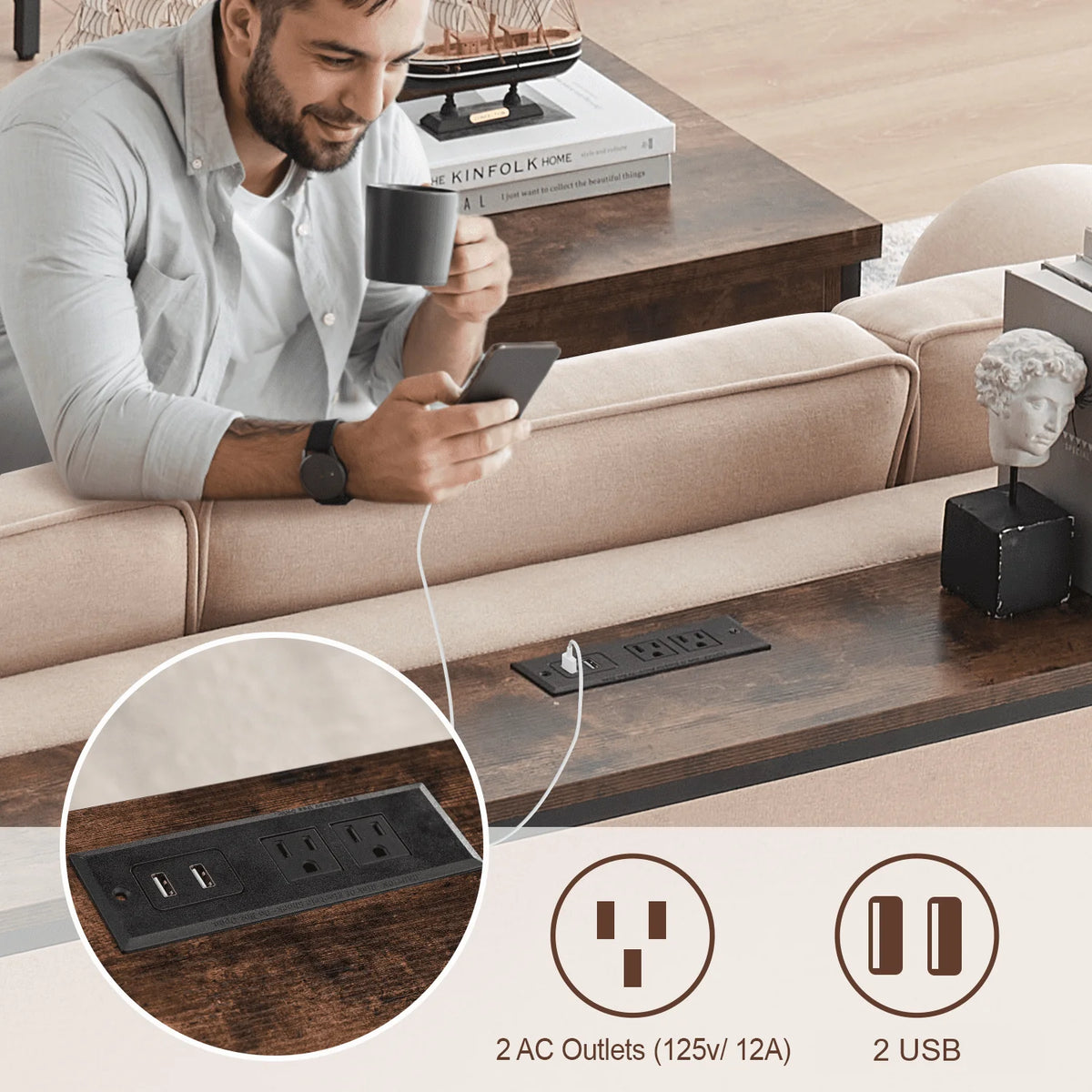Console Table with Power Outlets H6117