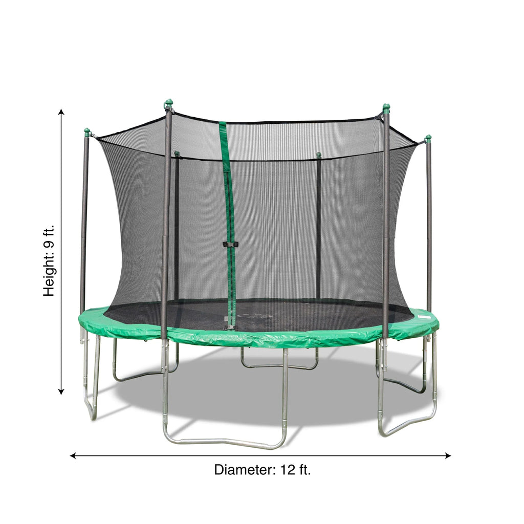 12' Trampoline with Safety Enclosure & Jump Mat X480