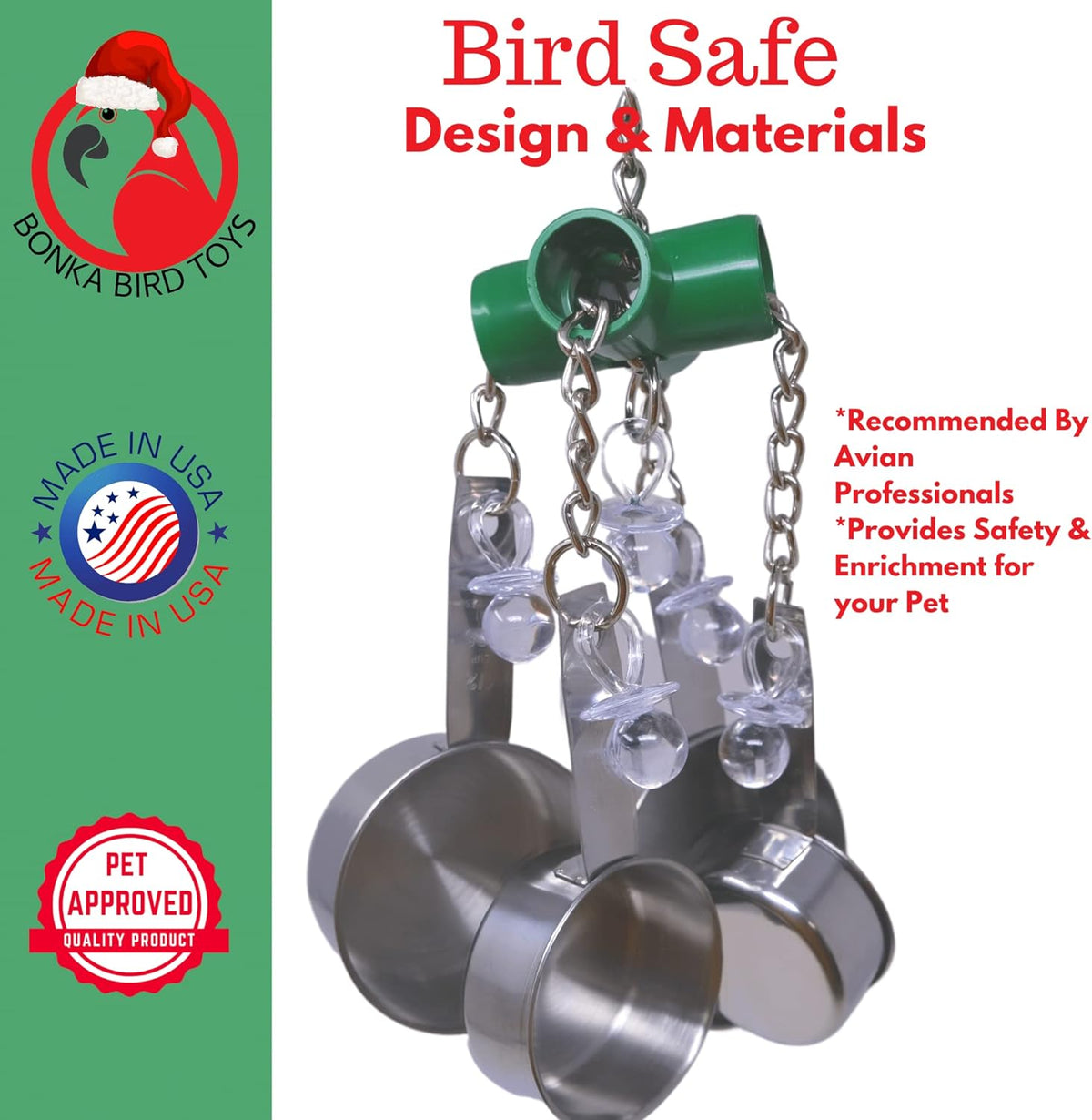 Colorful Stainless Steel Pullable Parrot Clacker Y274