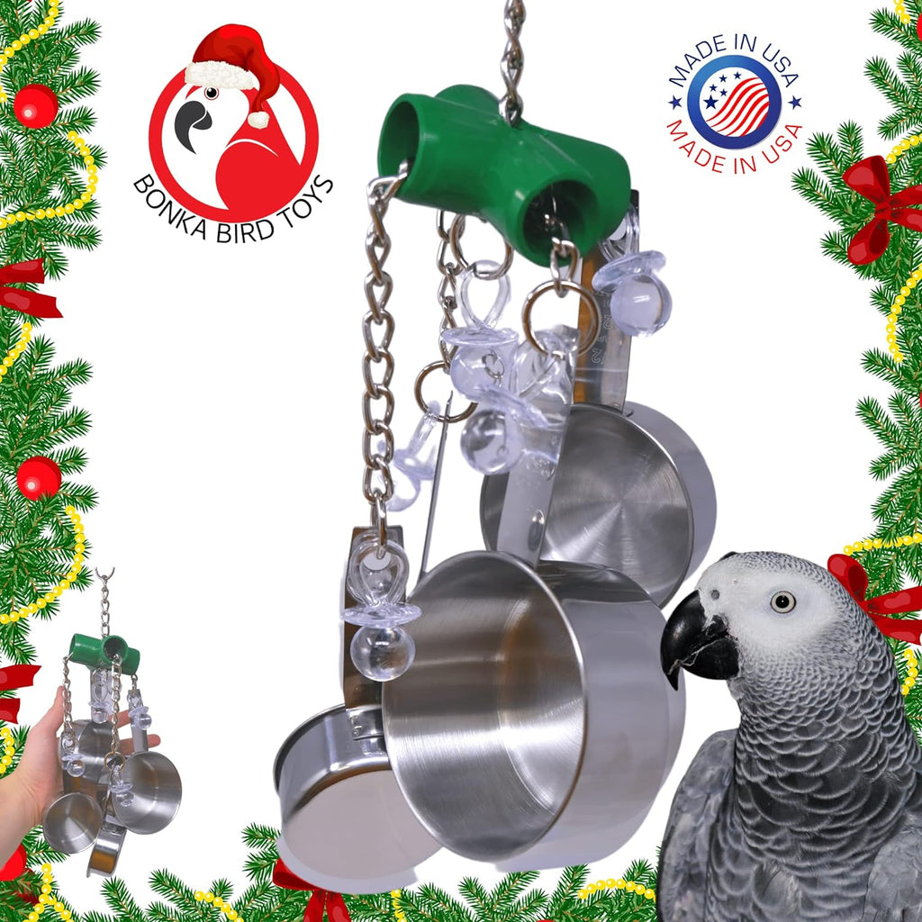 Colorful Stainless Steel Pullable Parrot Clacker Y274