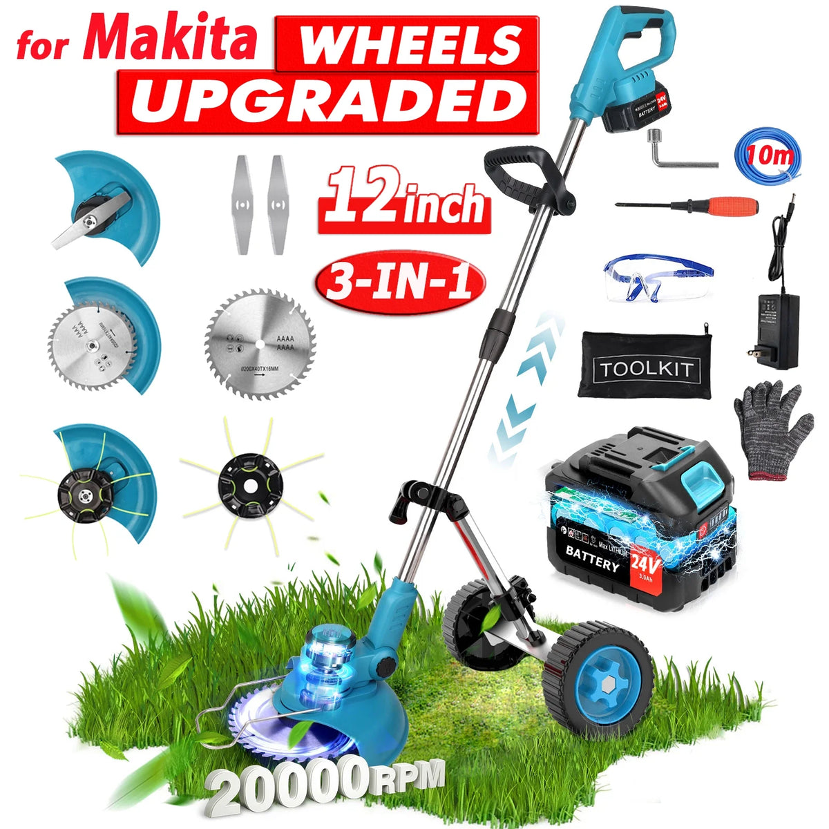 Cordless Electric String Trimmer & Edger 3 in 1 X289