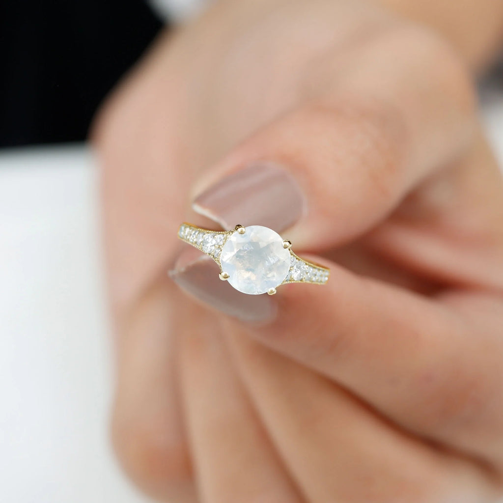 14K Yellow Gold Solitaire Ring with Diamond G1905