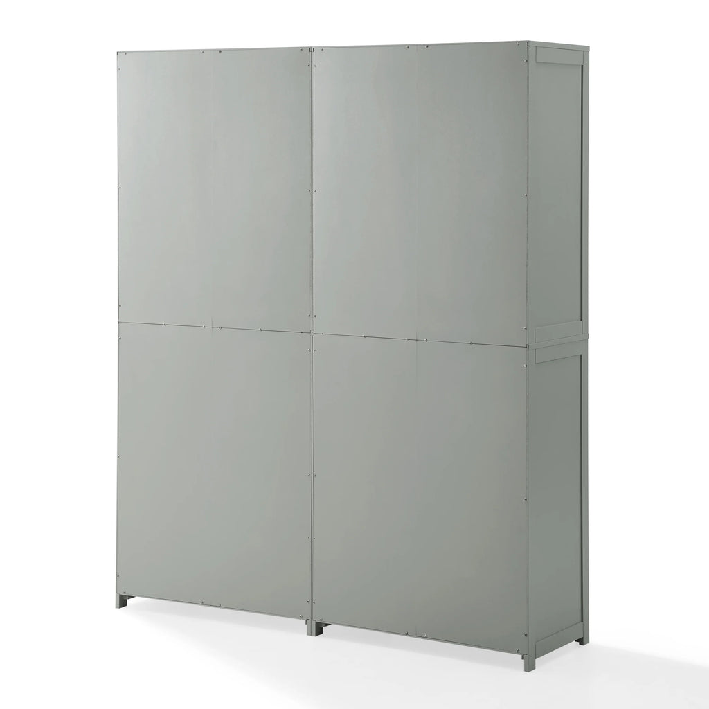 Tall Wood Pantry in Gray (Set of 2) V4619