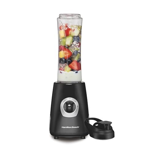 Portable Blender with 20 Oz Travel Jar, 600 Watt Motor and Stainless Steel Blades, Black Q25440