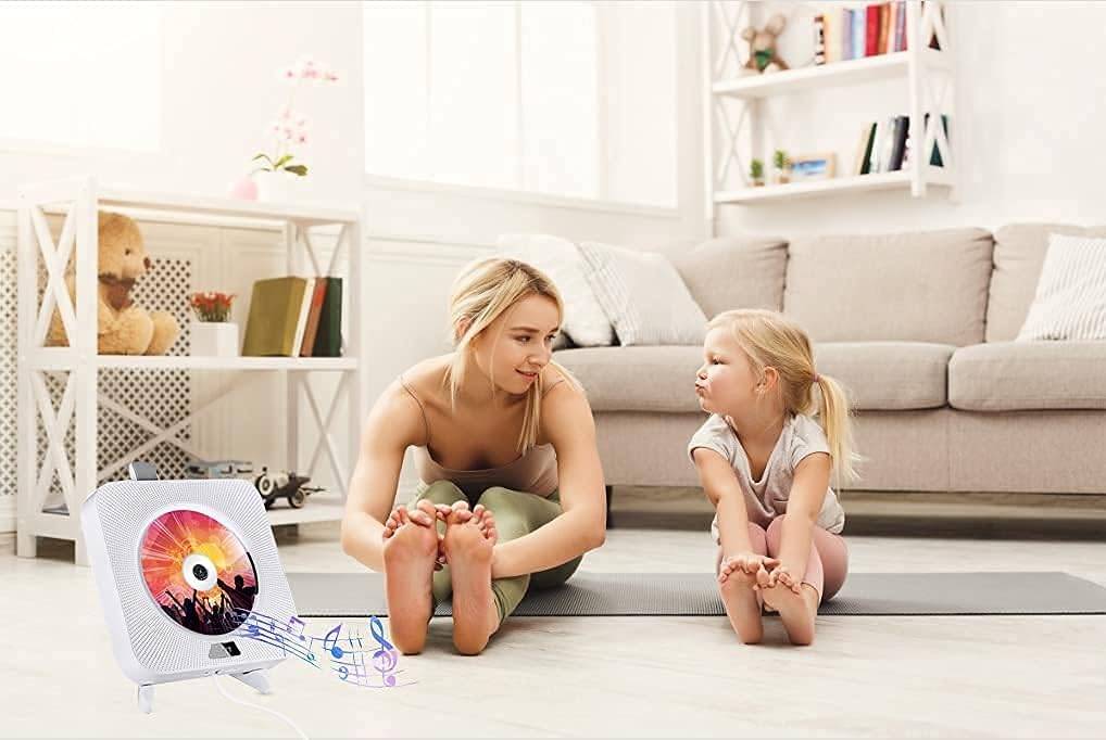 Portable CD Player with Bluetooth, FM Radio, Built-in Speakers, USB Port, AUX Input, LCD Display, Pack of 2 J465959