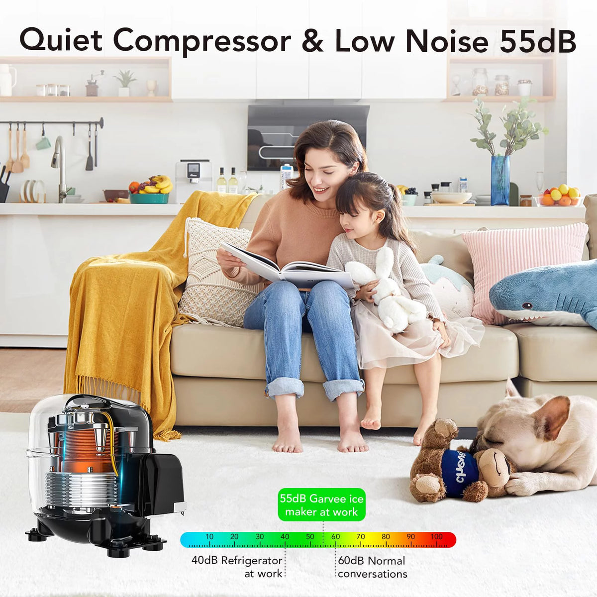 Commercial Stainless Steel Ice Maker Machine with 33lbs Ice Storage K859