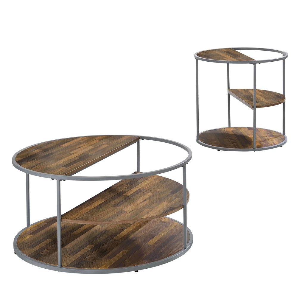 2-Piece Gray Coffee Table Set D477