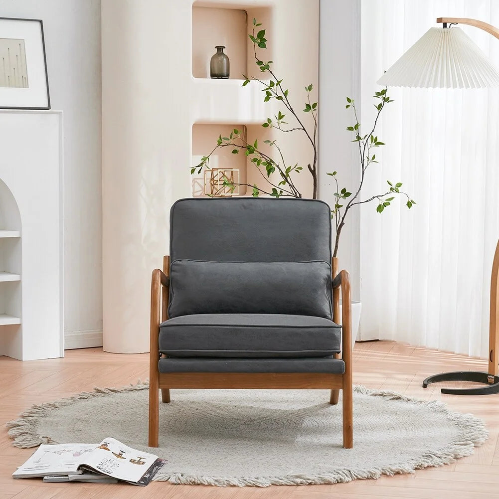 Dark Grey Upholstered Lounge Chair I134