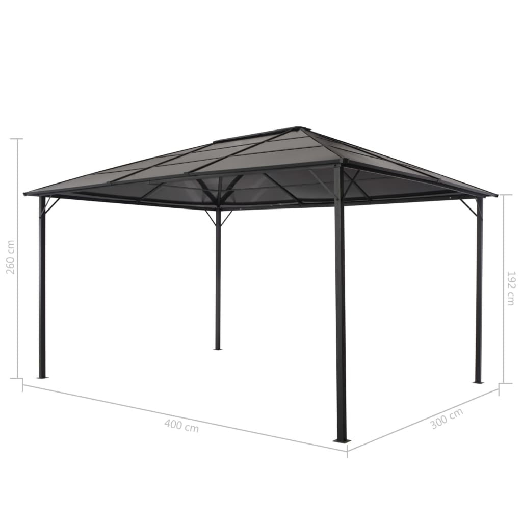 Black Outdoor Gazebo Canopy Tent 18.9ft x 9.5ft x 10.1ft S17654