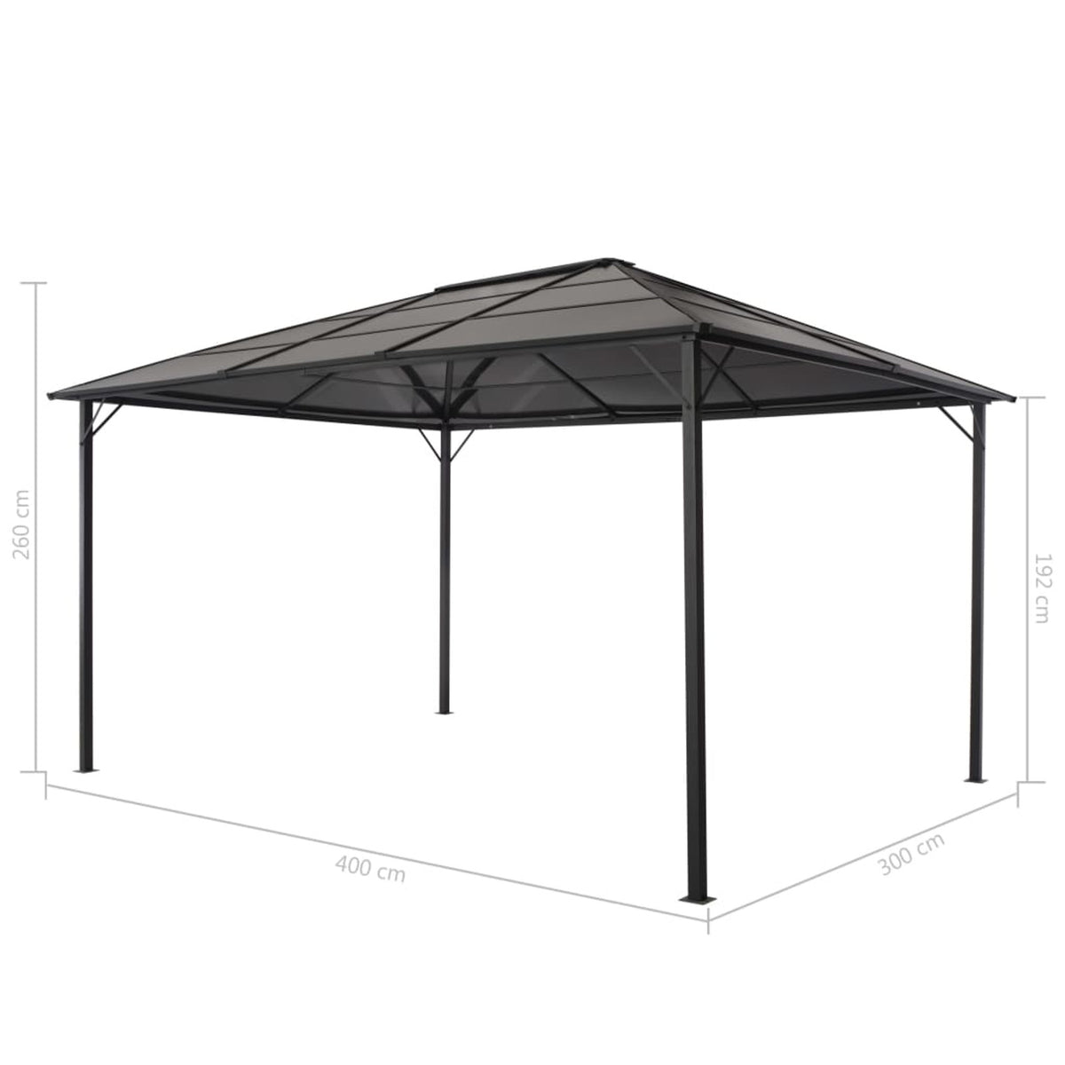 Black Outdoor Gazebo Canopy Tent 18.9ft x 9.5ft x 10.1ft S17654