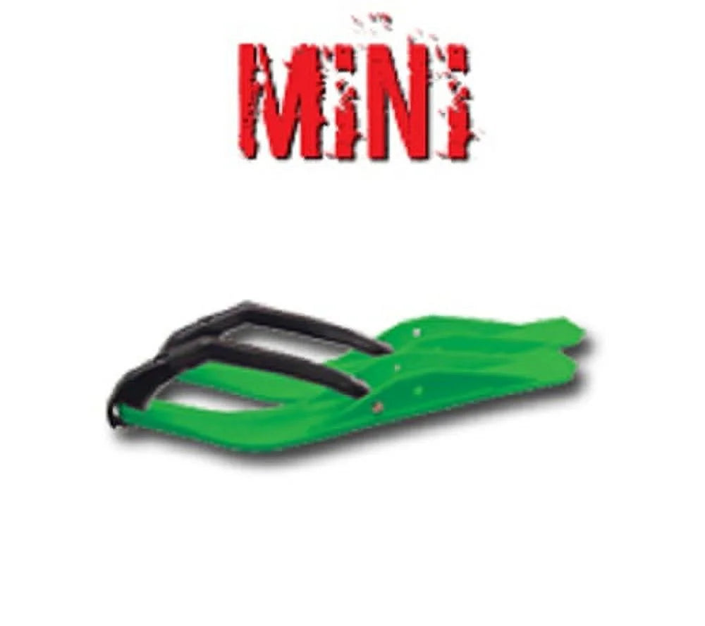 Green C&A Pro MINI Snowmobile Skis with Black Loops U295