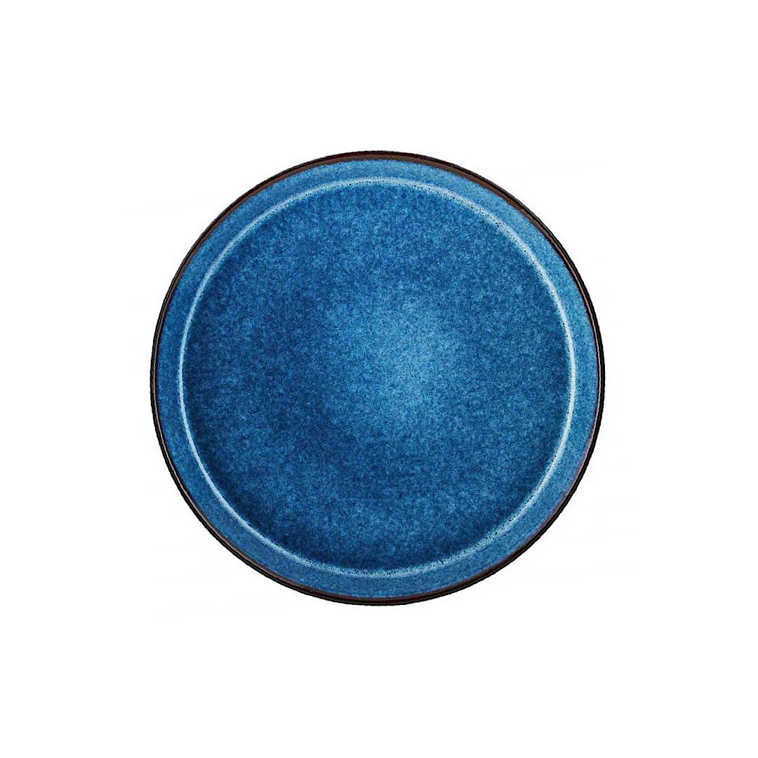 Stoneware Plate 21 cm Black Dark Blue B665930