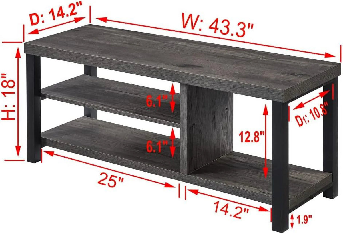 Grey Rustic Storage Bench S2899