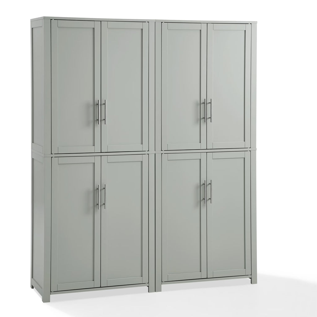 Tall Wood Pantry in Gray (Set of 2) V4619