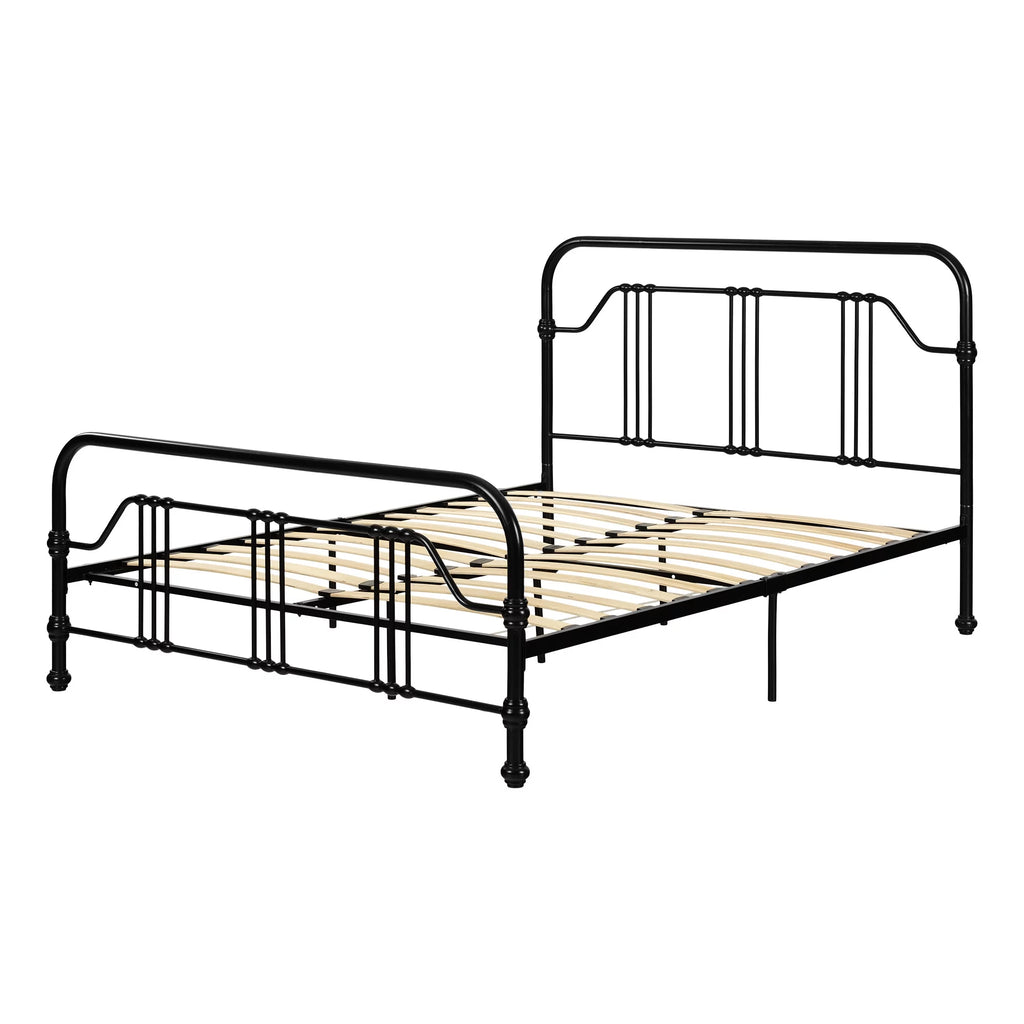 Queen Metal Platform Bed Black Y8617