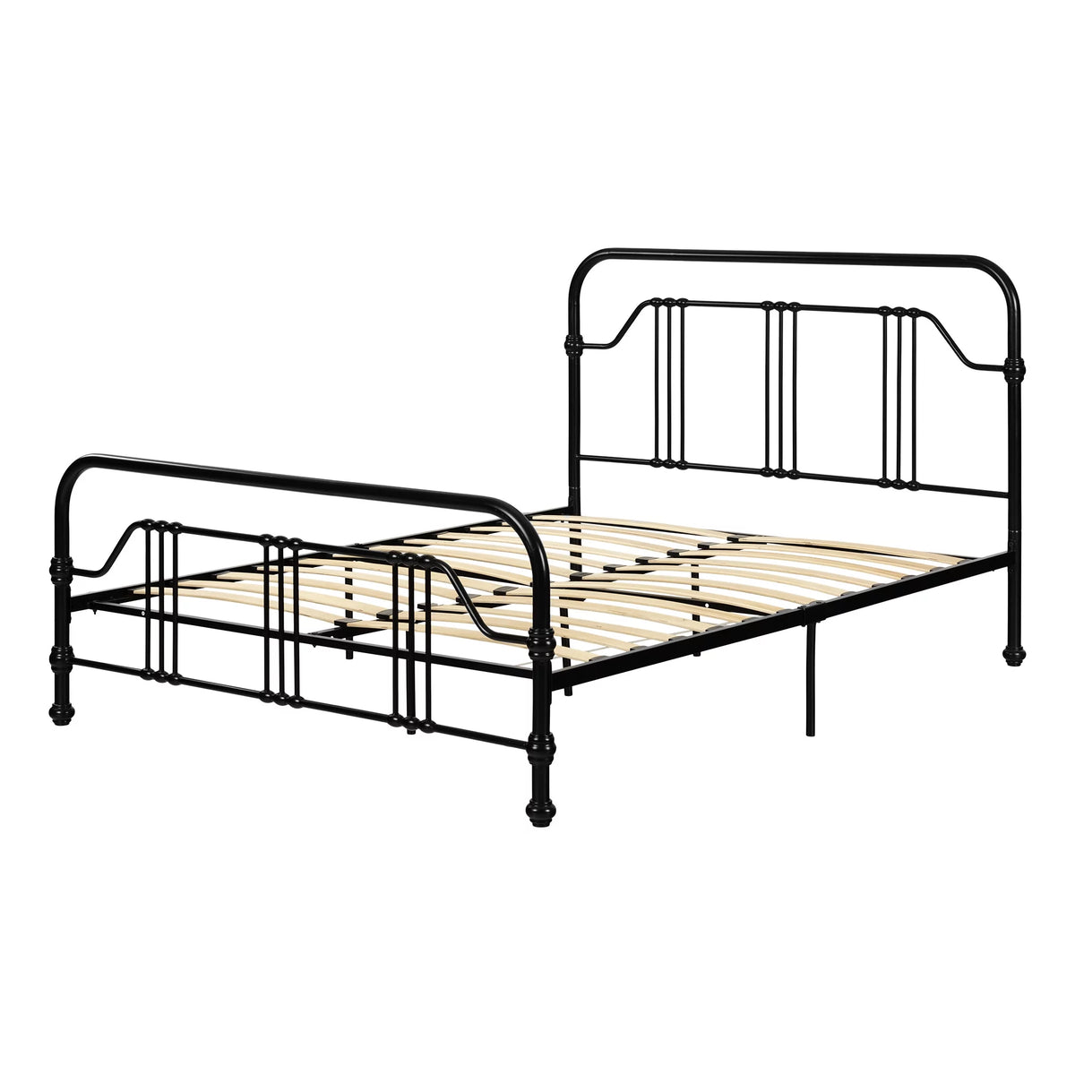 Queen Metal Platform Bed Black Y8617