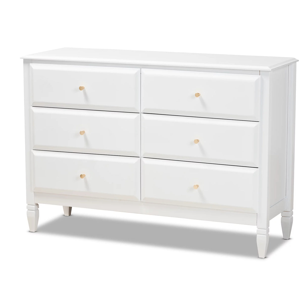 White Wood 6-Drawer Dresser K6866