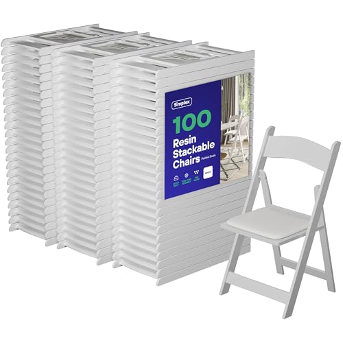 White Resin Folding Chairs 4 Pack G7298