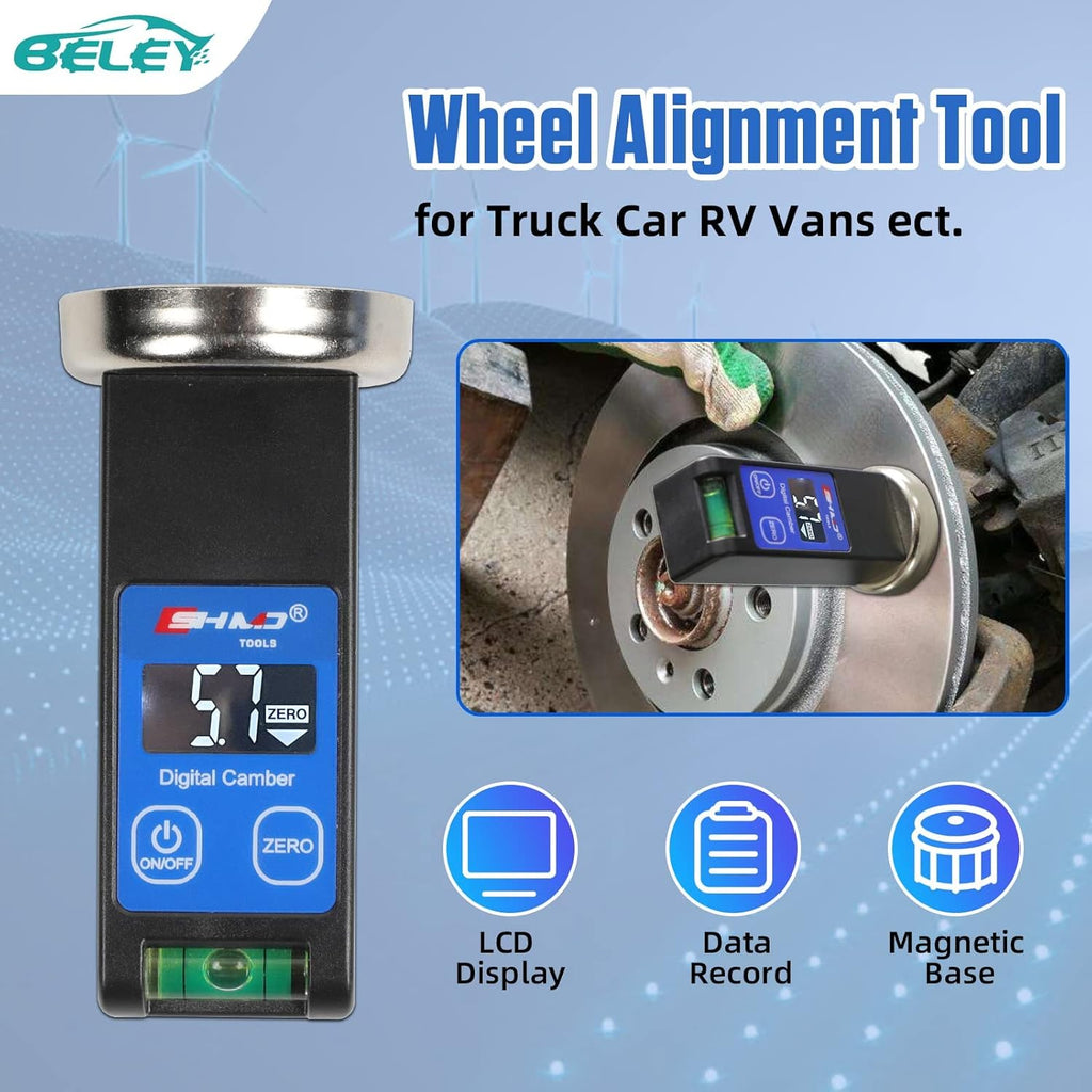 Digital Caster Camber Gauge Magnetic LCD Wheel Alignment Tool Kit T8317