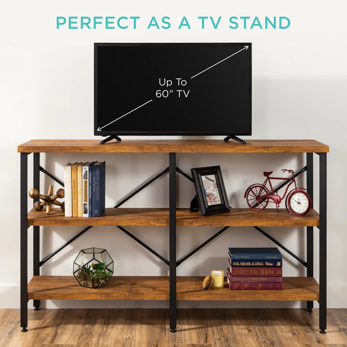 Rustic 3-Tier Console Table with Non-Scratch Feet R56380