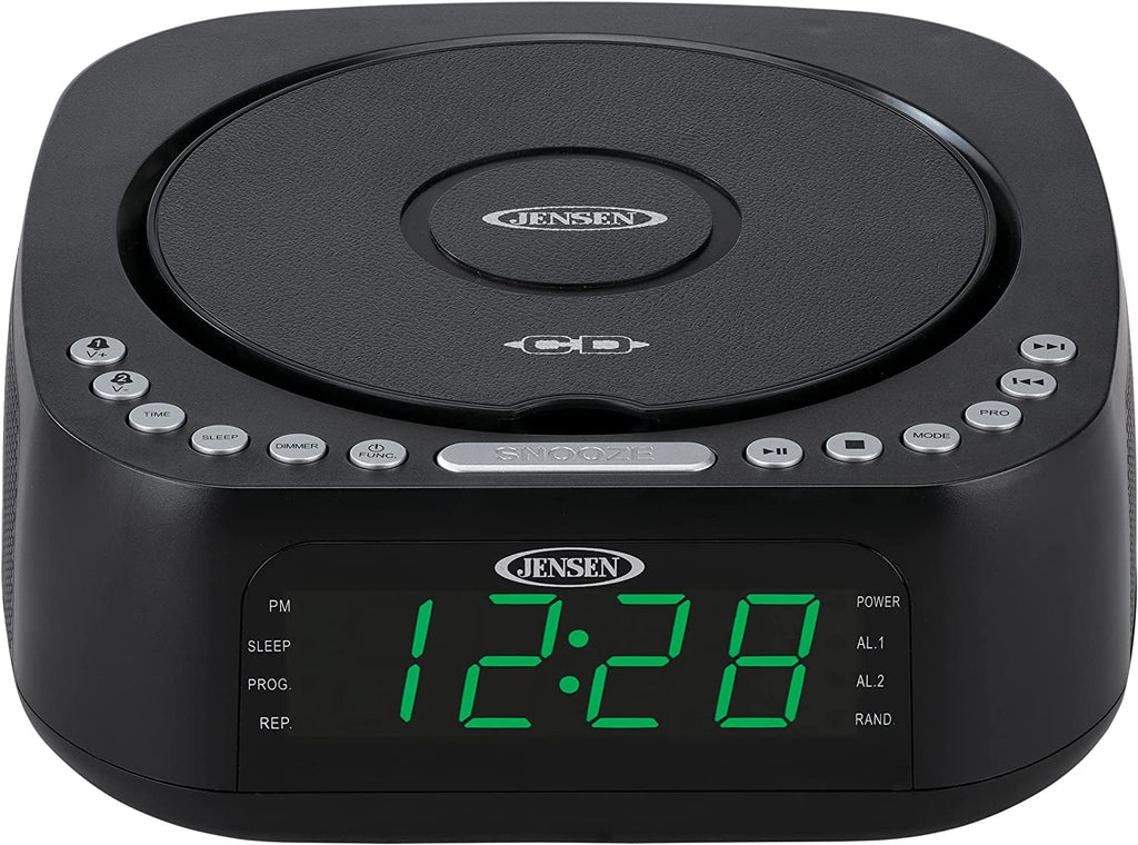 CD Player Tabletop Stereo Dual Alarm Clock Digital FM Radio D9073