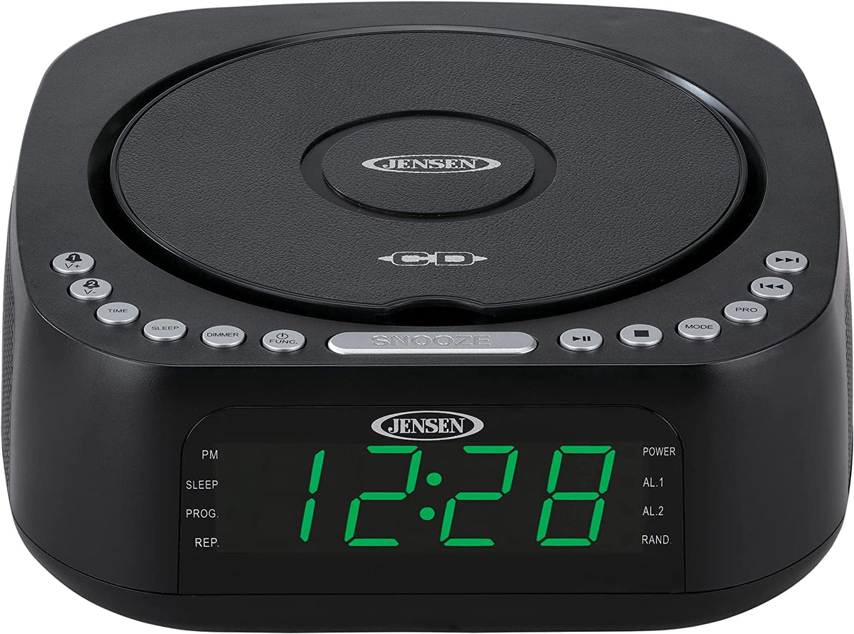 CD Player Tabletop Stereo Dual Alarm Clock Digital FM Radio D9073