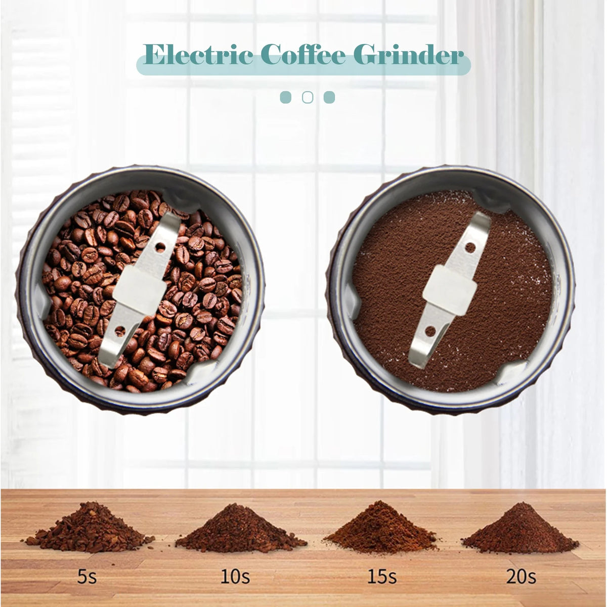 Stainless Steel Electric Coffee Bean Grinder 200W R883