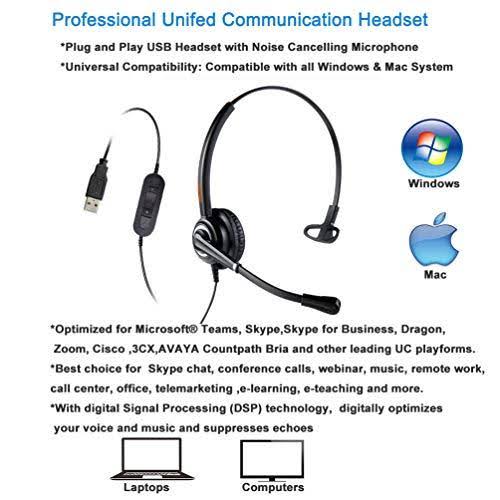 Mono USB Headset with Noise Cancelling Microphone Z6315