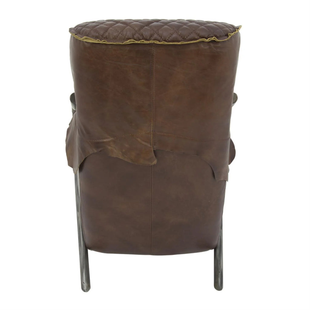 Brown Tufted Leather Accent Chair X769123