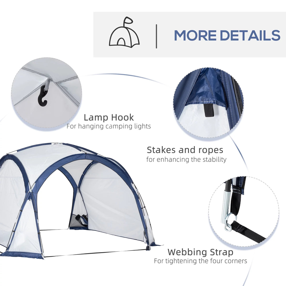 Camping Tent for 6-8 Persons with Carry Bag H890763