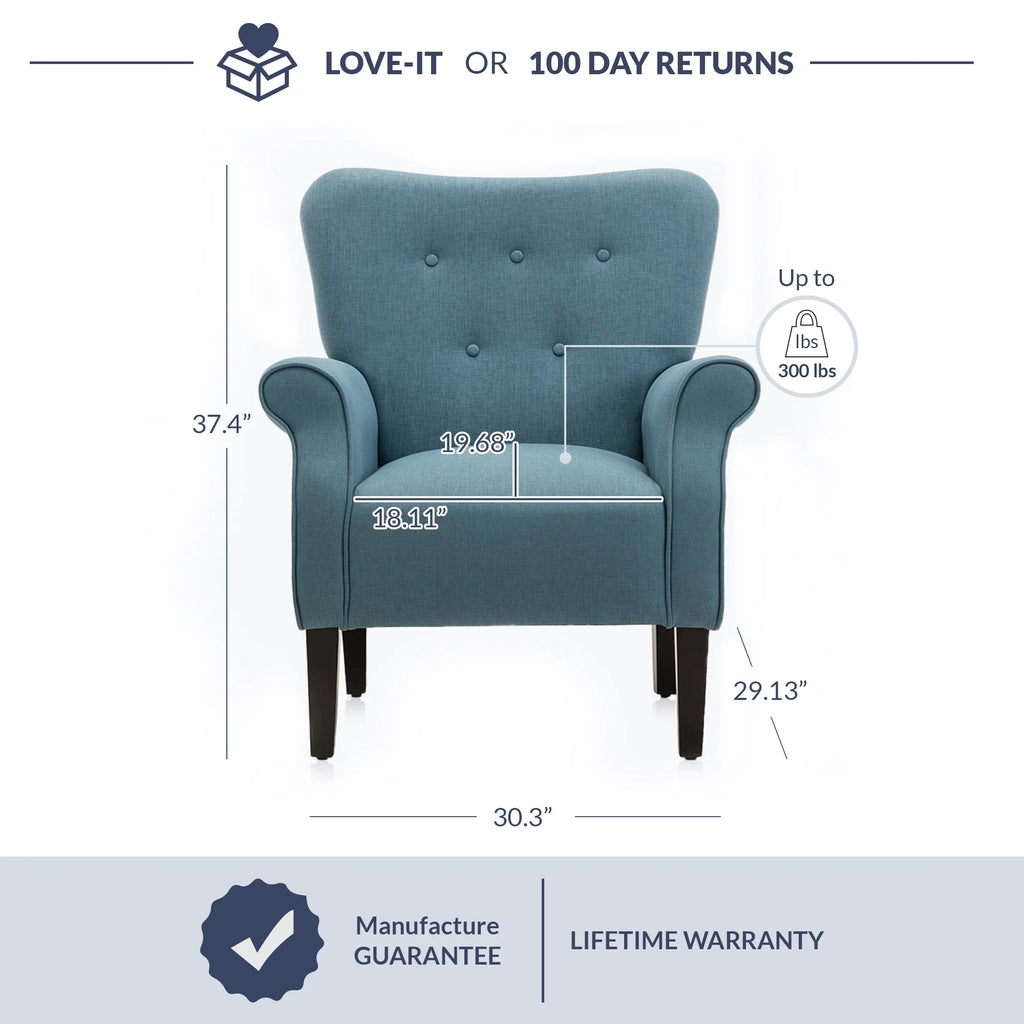 Green Blue Floral Accent Chair S751763