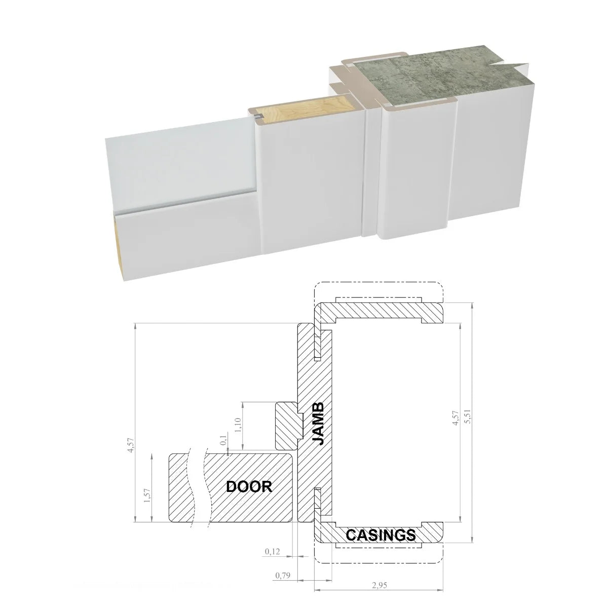 White Silk Clear Glass Single French Door Q64181