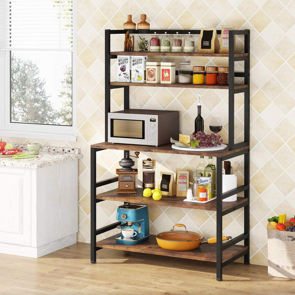 5-Tier Rustic Brown Kitchen Rack L8521