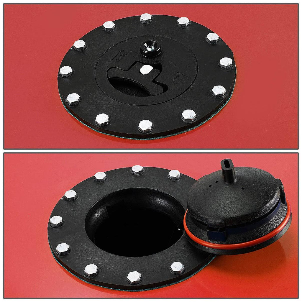 Red Aluminum Fuel Cell Gas Tank with Level Sender and Black Cap D135