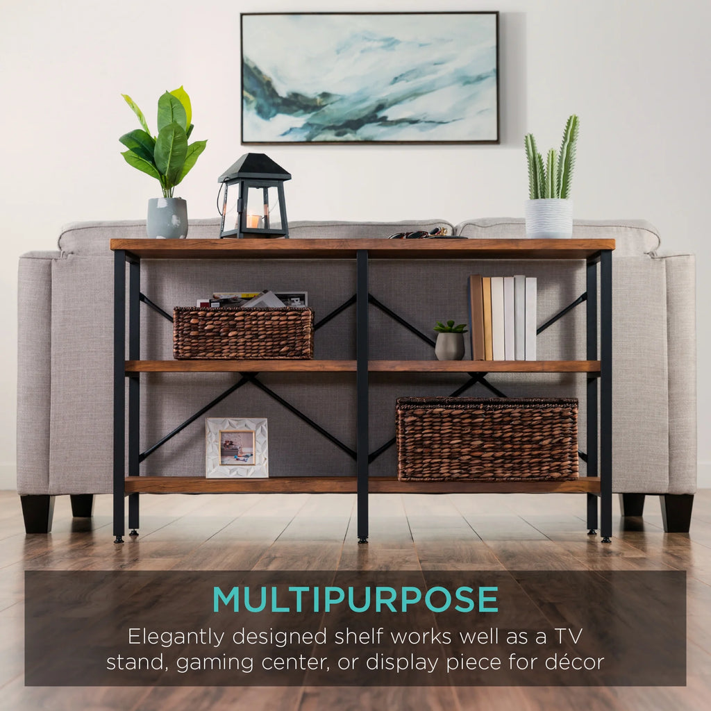 Rustic 3-Tier Console Table with Non-Scratch Feet R56380