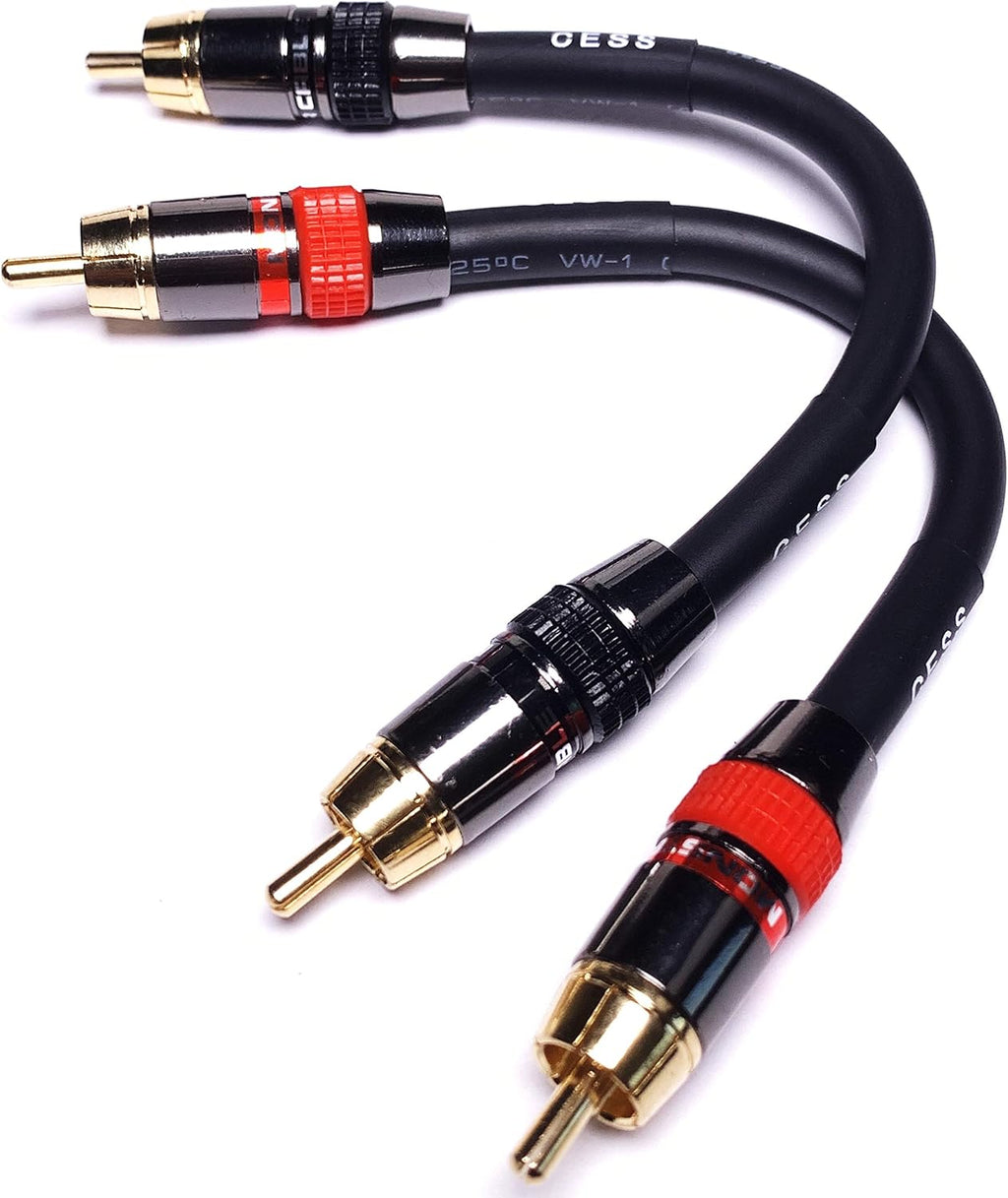 Low Noise 12 Gauge RCA Audio Patch Cable (1 Foot) Y230